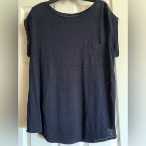 LOFT Navy Linen Tee